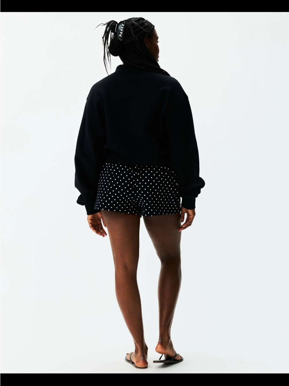 Parke Polka Dot Black SweatShorts in size Large - Picture 4 of 4